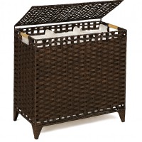 Large Laundry Hamper with Lid – 132L Wicker Laundry Basket with 3 Removable Bags, Handwoven Rattan Hamper with Handles, Divided Clothes Organizer for Bedroom, Bathroom, Laundry Room Model RXKE01